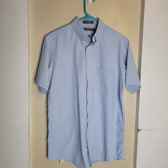 Clay Brooke Mens Shirt Wrinkle Free Blue Size 16 - Picture 1 of 7